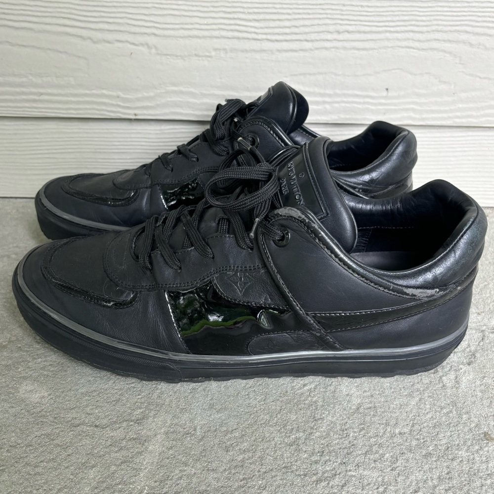 Louis Vuitton Black LV Monogram Engraved Sneakers 🔥 - Picture 2 of 11